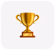 Golden trophy cup with two handles on a wooden base against a white background.