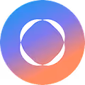 Circular gradient icon with a white ring formed by curved segments inside.