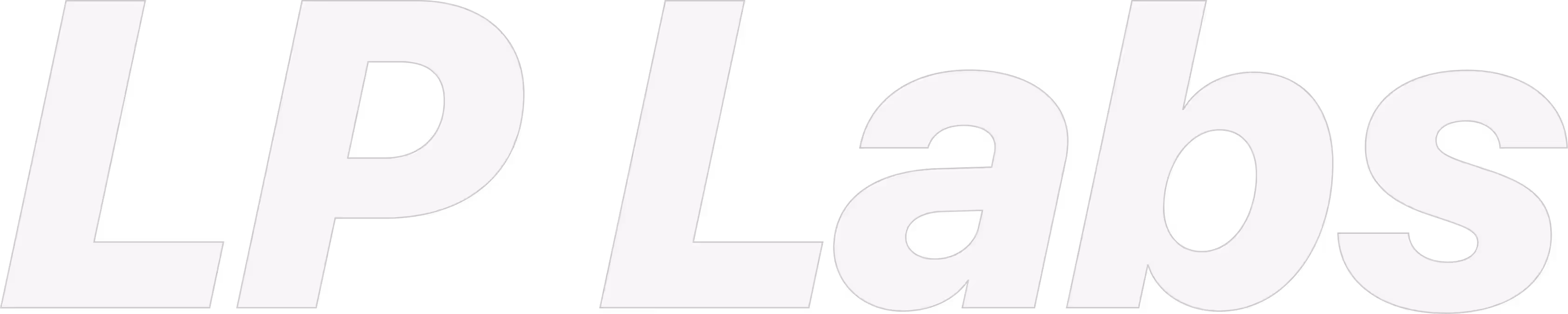 White text reading LP Labs on a transparent background.