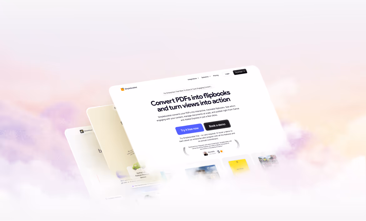 Website homepage showing a service to convert PDFs into interactive flipbooks.